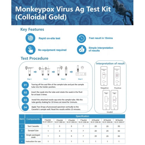 Monkeypox Virus Ag Test Kit (Colloidal Gold)