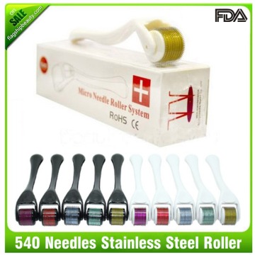 Derma roller 540 needles/derma skin roller/micro roller therapy 540needles derma roller with 0.2mm-3.0mm