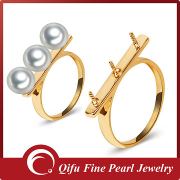Original 9K yellow gold Pearl Finding Ring Mounting