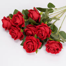 Artificial Silk Petal Velvet Rose Flowers for Wedding Decoration