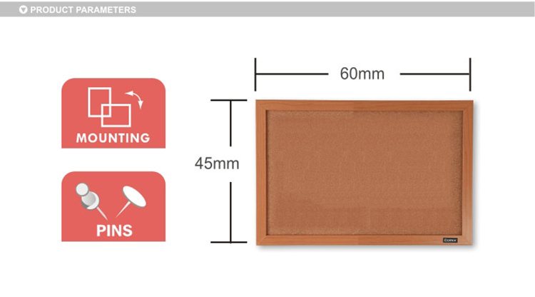 Comix 30*45/45*60/60*90cm Wood Frame Cork Surface Combo Board for meetings& presentations