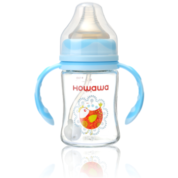 Zuigfles voor zuigelingenvoeding met handvat 240 ml