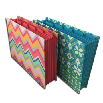 Expanding Colourful Paper File Storage Folder