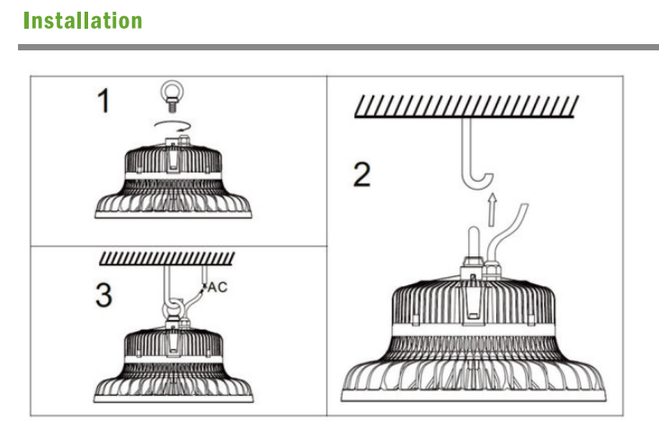 LED High Bay installation