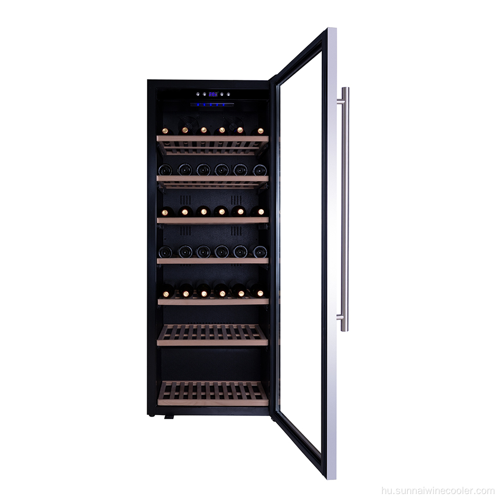 Nagy tér szabadon álló 192 palack borhűtő hűtőszekrény
