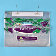 Punch hole LDPE wicket bag with wire wicket Plastic wicket bag with Paper Header