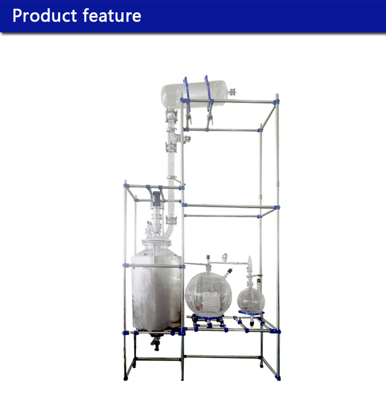 Hot sale customizedglass reactor vacuum distillation unit