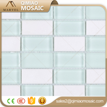 Cleaning Mosaic Tile Strip White Stone Mix Glass Interior Wall Decorate Mosaic