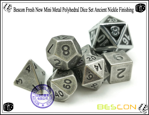 Bescon Fresh New Mini Metall Polyhedral Würfel Set Antike Nickel Finishing-6 Bescon Fresh New Mini Metal Polyhedral Dice Set Ancient Nickle Finishing-6