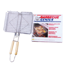 Grill basket with folding handle
