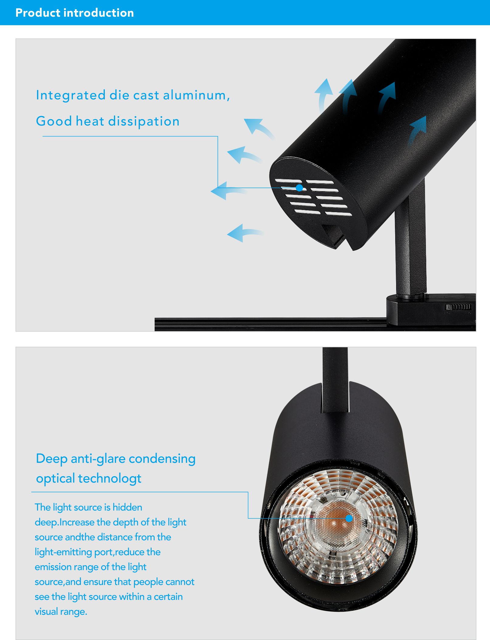 25W Modern Commercial Focus 2 Wires 3 Wires  Adjustable Non-isolated Constant Current COB LED Track light