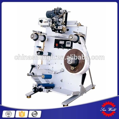 Semi-atuo round bottle labeling machine, labeling sticker