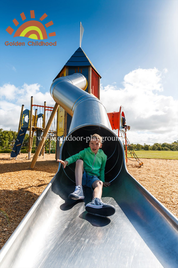 Hpl Mutiplay Outdoor Activity Tower Tube Silde Playground For Kids