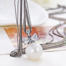 2015 Fashion Custom Multilayer Chain Pearl Metal Necklace