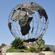 outside landscape stainless steel globe sculpture for garden square decoration