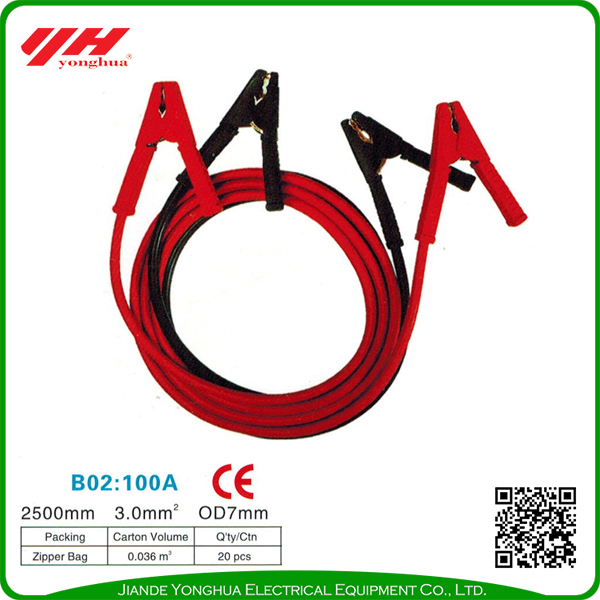 100A Booster Cable Emergency Battery Tools PVC Car Jumper Starter