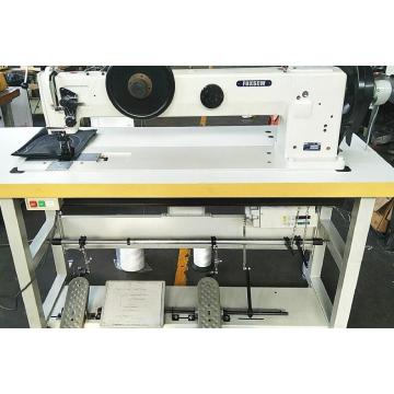 Máquina de coser de servicio pesado de doble aguja de brazo largo