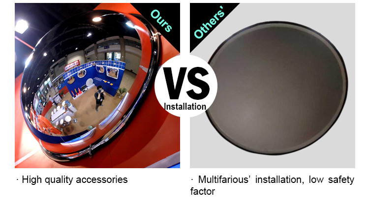 180 degree view 50cm half dome convex mirror for office/convenience store/warehouse observation