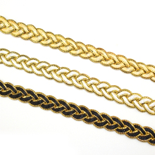 Golden Yellow Gold Lace Trim: Hot Sale Clothing Accessories with Metallic Lace Border