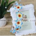 Women Girls Light Blue Floral Garland Hairband Wedding Party Flower Headband