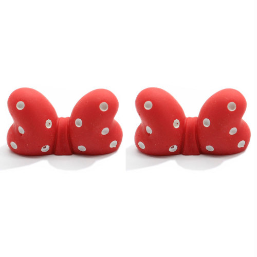 Kawaii Polka Dot Posteriore Piatto In Resina Bowknot Cabochons FAI DA TE Ragazze Clip di Capelli Accessori Abbellimenti per Scrapbooking Craft