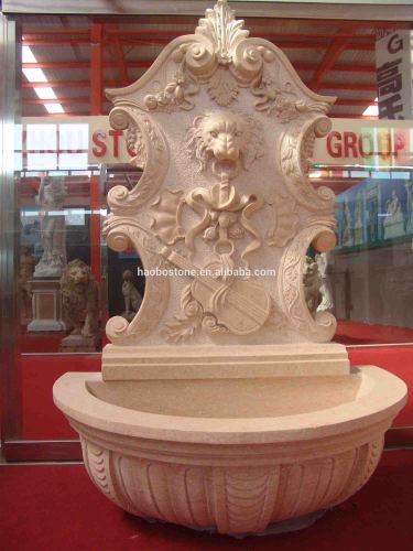 Natural Beige Marble Wall Fountains For Garden