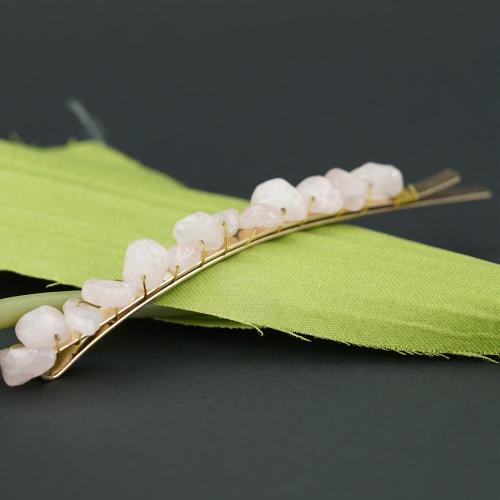 Natural Stone Clip Shiny Hair Clip Hair Accessories Girls Hairpins Crystals Natural Stone Hair Clips Woman Head wear Jewelry