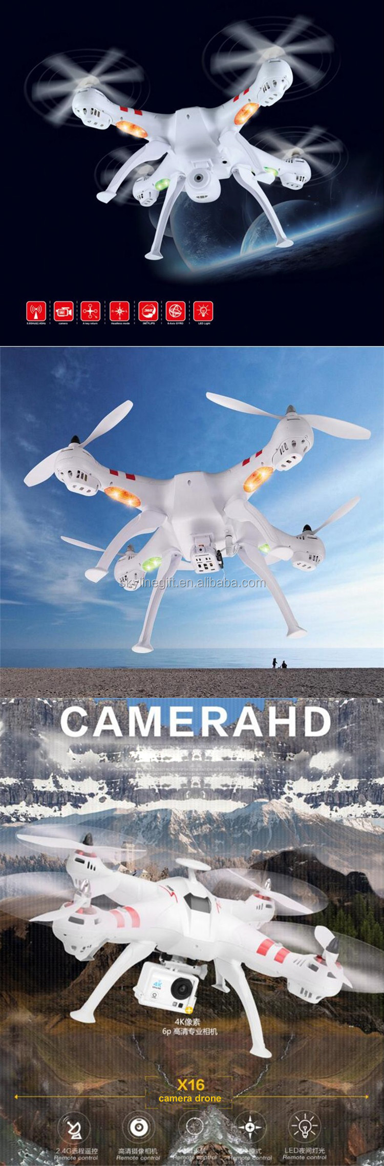 BaYang X16 big size 2.4G fpv quad brushless motor gps drone mini rc drone nano quadcopter radio control aircraft