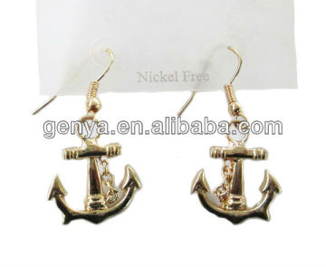 Anchor Earrings,Gold Plating Earrings, Dangle Earrings