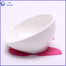Ceramic Bulldog Pet Feeding Dish Bowl with Silicone Mat