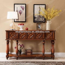 Wood carving furniture, wood entrance table with mahogany