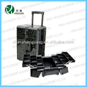 Professional cosmetic trolley case PU cosmetic case