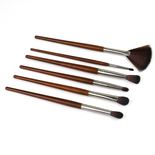 Set de pinceaux de maquillage pour cheveux synthétiques avec manche en bois