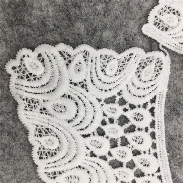 Broderie de dentelle de col en tissu de fibre de lait blanc