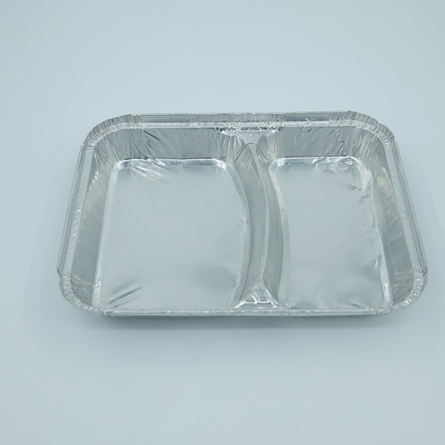 2 Hohlräume Aluminiumfolie Lebensmittelbehälter