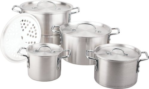 9 Pcs Household Kitchen Steamer Pot Aluminum Cookware Set
