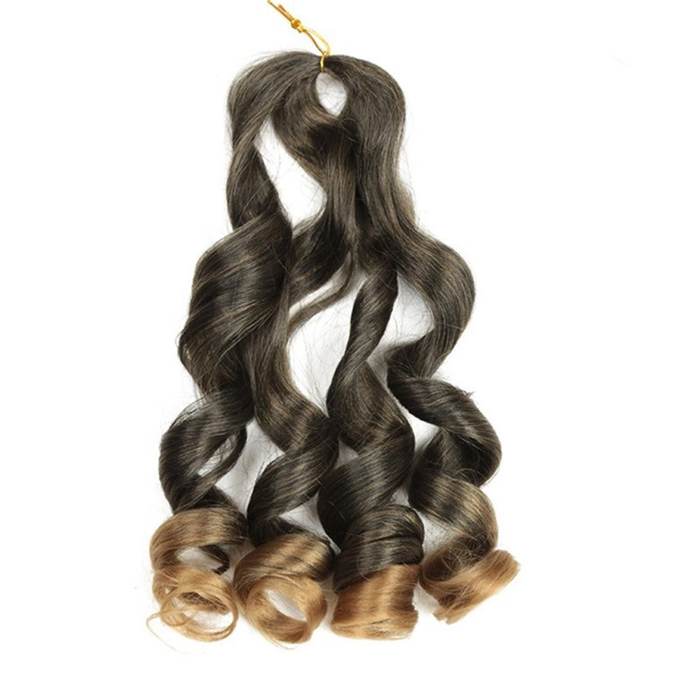 22inch Loose Wave Crochet Hair Braids Big Wave Wavy Crochet Synthetic Braiding Hair Pre-stretched Ponytail Extension