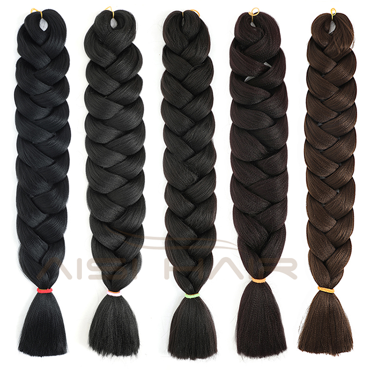 Aisi Hair Top Quality 82 Inch 165g Braid Hair Low Temperature Flame Retardant Fiber Braiding Hair Extension For Black Women