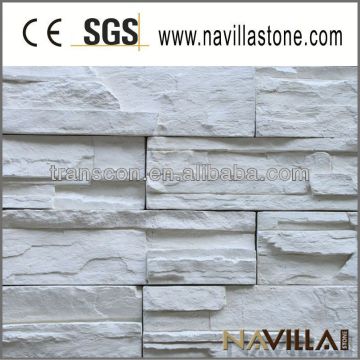 white stacked stone for wall cladding