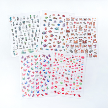 Butterfly Dog Fish Cartoon 3D Waterslide Decals for Nails