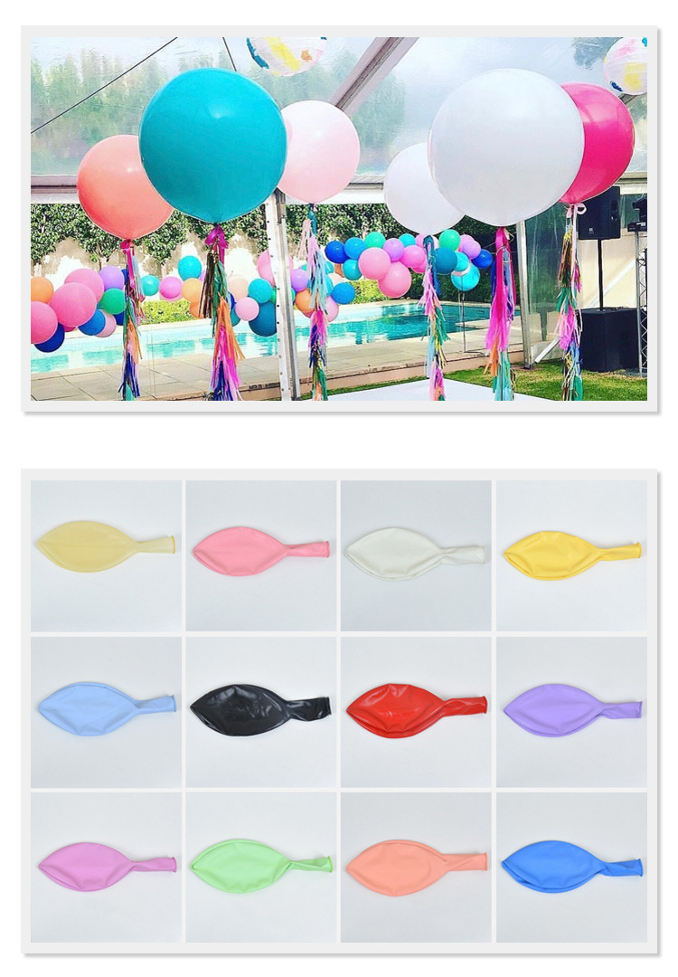 36inch Solid Color Perfect Round Shape Giant Latex Balloons For Wedding Party Decorations