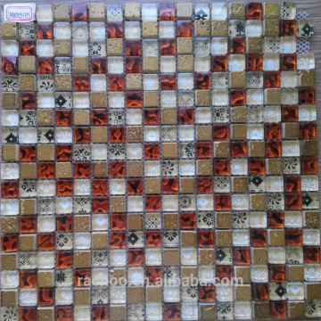 15mm red hand drawing mosaic tile