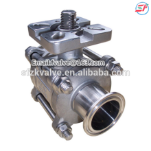 Three pieces sanitary ball valve