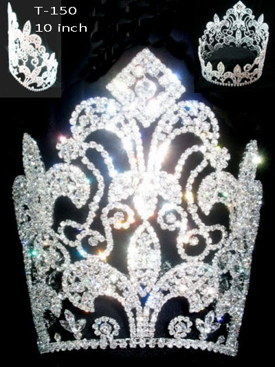 Full Round Crown Flower Tiaras T-150