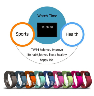 QWD Most popular bluetooth smartwrist tw64 pedometer smart sport bracelet bluetooth ver 4.0