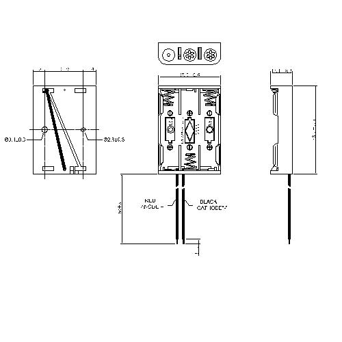 3 PIECES AAA Battery Holders BBA-7-3-150-A-5