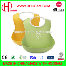 2017 New design easy cleaning silicone baby bib