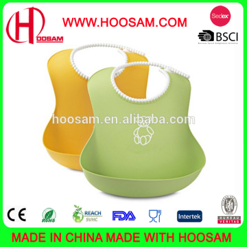 2017 New design easy cleaning silicone baby bib