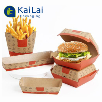 Eco-Friendly Custom Logo Disposable Paper Burger Box