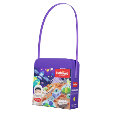 102pcs Kids Backpack Box: Mars City & Future City Educational Paper Jigsaw Puzzles